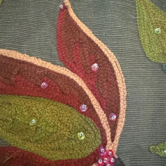 Corduroy Embroidered and Embellished A-line Skirt - Picture 2 of 5